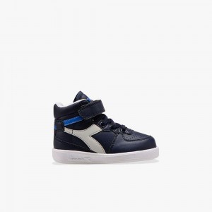 Zapatillas Altas Diadora Playground Niños Azul Marino | TEFVWIU-31