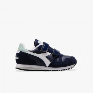 Zapatillas Bajas Diadora Simple Run Niños Azul Marino | QKXBZIP-63