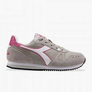 Zapatillas Bajas Diadora Simple Run Niños Gris | QNDRWMZ-49