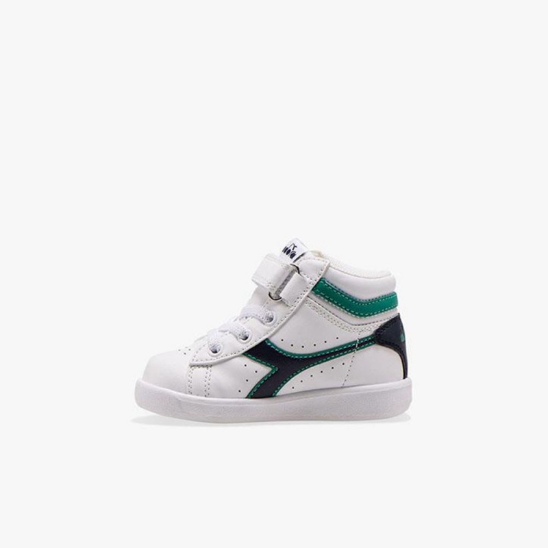 Zapatillas Altas Diadora Game Niños Blancas | JEUQAPC-49