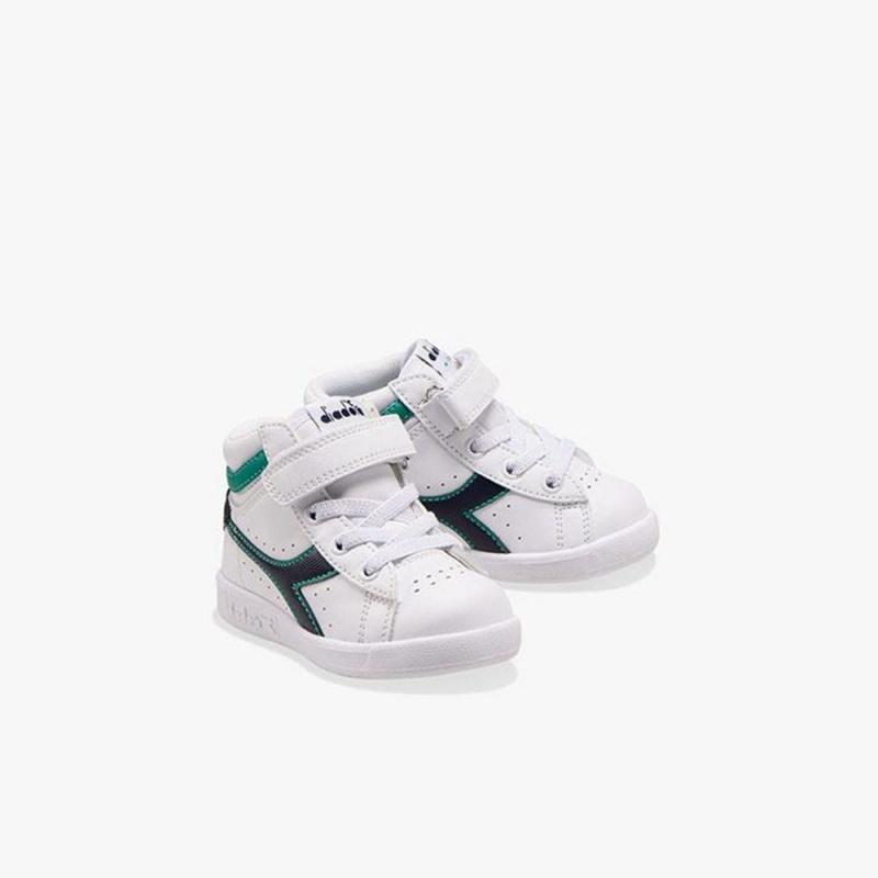 Zapatillas Altas Diadora Game Niños Blancas | JEUQAPC-49