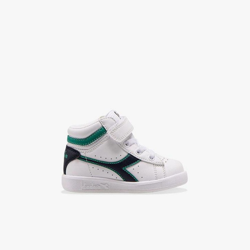 Zapatillas Altas Diadora Game Niños Blancas | JEUQAPC-49