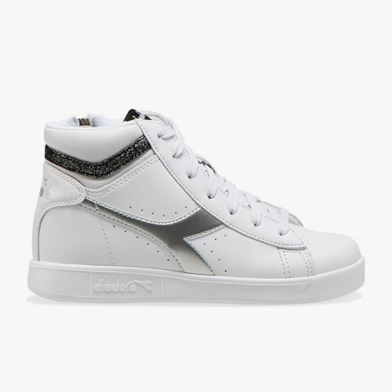 Zapatillas Altas Diadora Game Niños Blancas | JVFKMYG-49