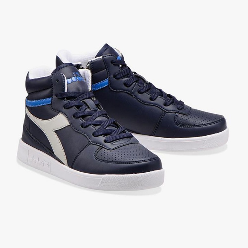 Zapatillas Altas Diadora Playground Niños Azul Marino | NUJGKBF-67