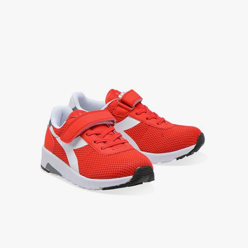 Zapatillas Bajas Diadora Evo Run Niños Rojas | IOKFVPB-02