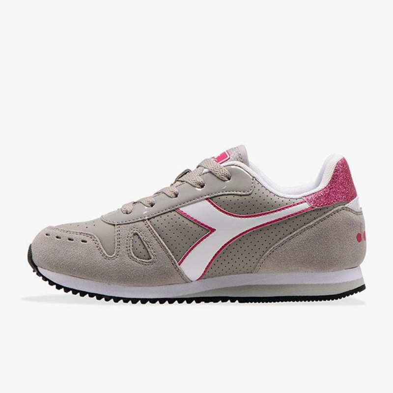 Zapatillas Bajas Diadora Simple Run Niños Gris | QNDRWMZ-49