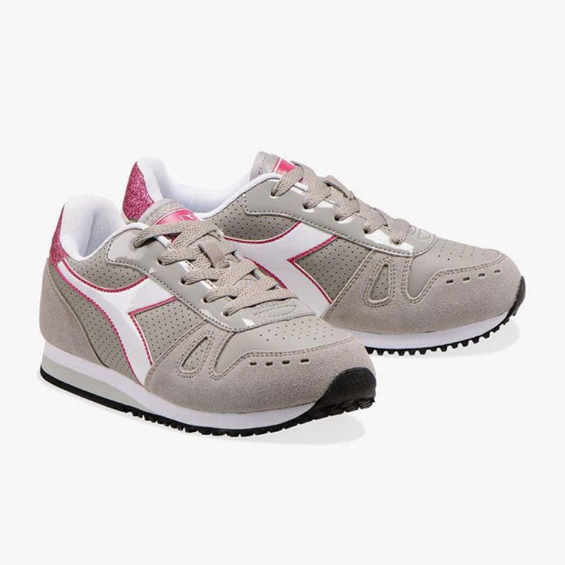 Zapatillas Bajas Diadora Simple Run Niños Gris | QNDRWMZ-49