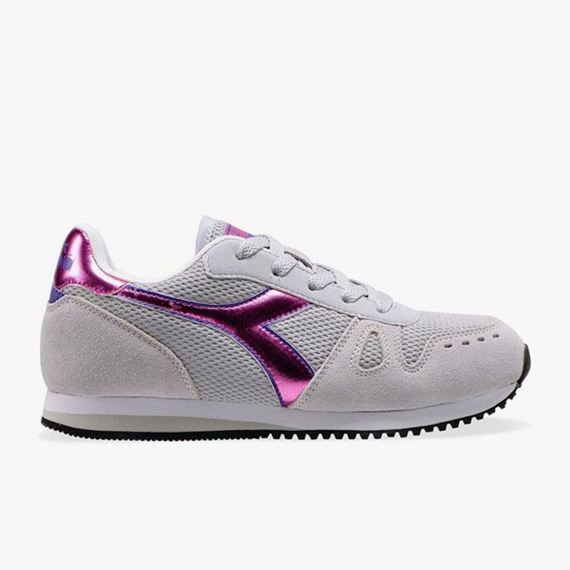 Zapatillas Bajas Diadora Simple Run Niños Gris | WHYNBSM-72