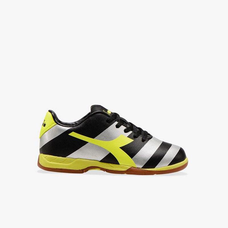 Zapatillas Fútbol Sala Diadora Raptor Niños Plateadas | NJTCHXP-62